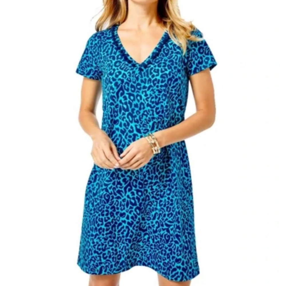 Lilly Pulitzer Blue Leopard Print Dress